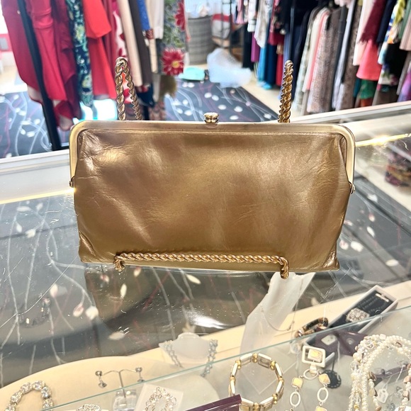 Hobo International Gold Leather Clutch Wallet - Picture 1 of 11